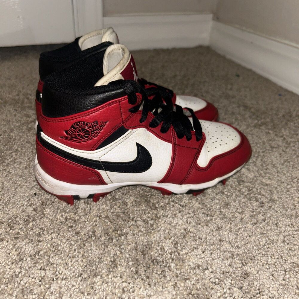 Nike Air Jordan 1 Low Cleat Chicago Red/Bl Kids 3.5 HF6885-106 Baseball Football
